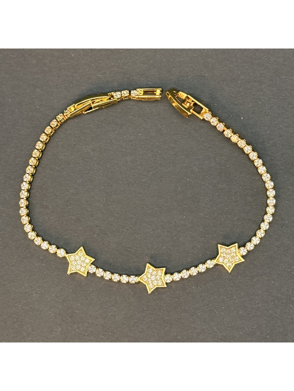 candy+clover Gold star tennis bracelet